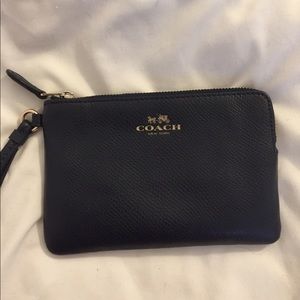 Dark Navy Blue Coach Wristlet/Wallet